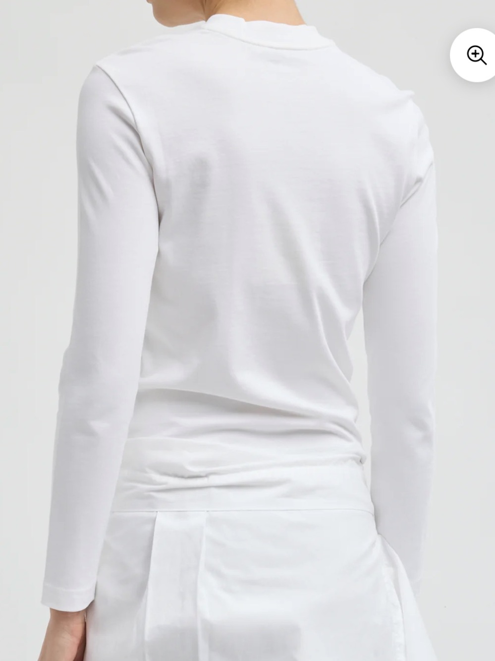 Tibi White Perfect T-Shirt Shrunken V-Neck Cotton [Small] - Picture 2 of 6